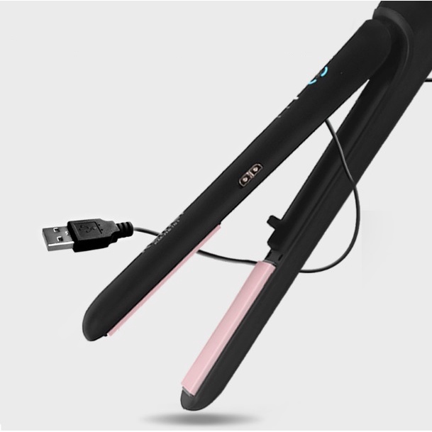Máy Duỗi Tạo Kiểu Uốn Tóc Không Dây Sạc Pin Qua Cổng USB Kemei HS 101 Có Chỉnh Nhiệt