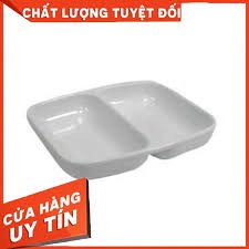 Đĩa chấm phíp 2 ngăn Việt Nhật, bát đựng gia vị nước chấm, đĩa đựng gia vị 2 ngăn mini nhỏ gọn tiện lợi (MS 1205)