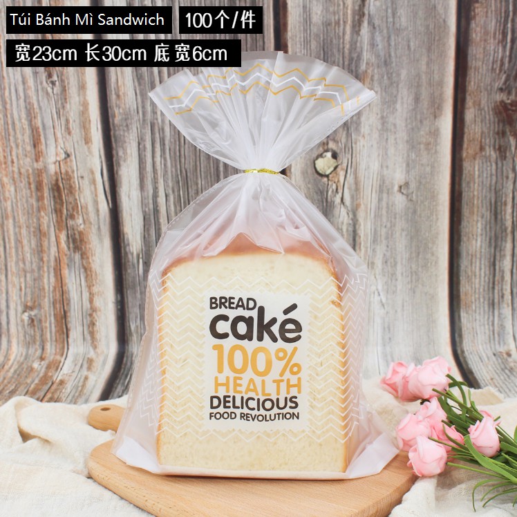 Túi đựng Bánh Mì Hoa Cúc, Sandwich, Cake 100% (Set 100 | 23*31+3cm)