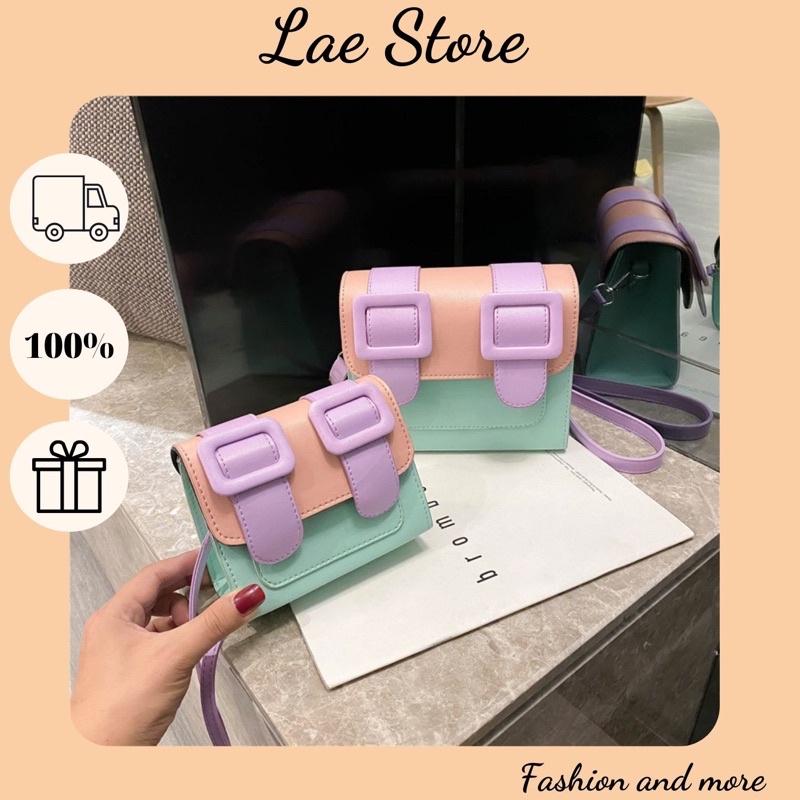 Túi Đeo Chéo Mini Phối Màu Macaron Siêu Đẹp TX08