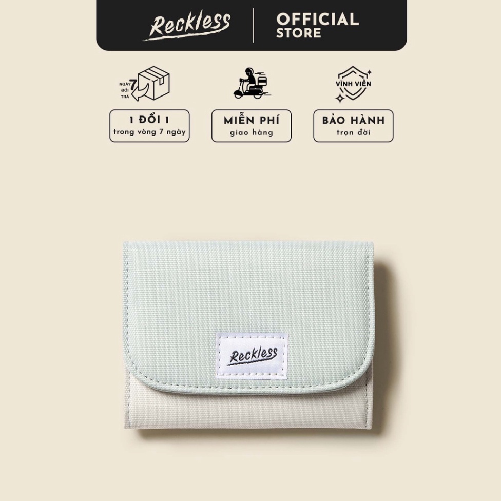 Ví Vải nắp gập bập bênh Màu Phối Reckless Claire Wallet Polyester Kháng Nước