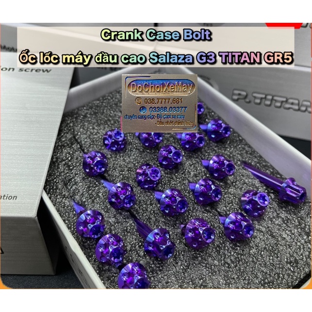Ốc lốc máy đầu cao mẫu G3 Salaza Titan Gr5 Cao Cấp cho Ex 2010 , Ex 135 , Ex 150 , Ex 2011 . DoChoiXeMay