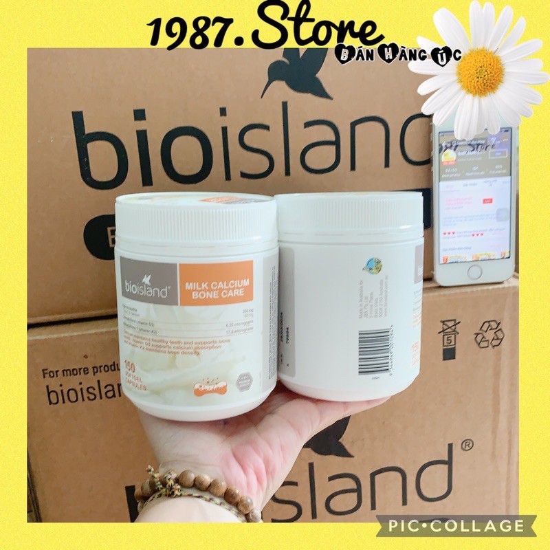 Canxi sữa hữu cơ Bone Care - hỗ trợ xương khớp- Bioisland Milk Calcium - hộp 150 viên