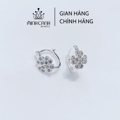 Bông Tai Bạc Cỏ 4 Lá Khóa Bấm Cho Bé - Minh Canh Jewelry