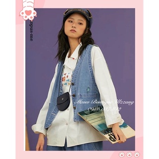 [OD] Áo gile denim áo gile bò túi trước hoạ tiết thêu dáng unisex phong cách ulzzang có ảnh thật ở cuối