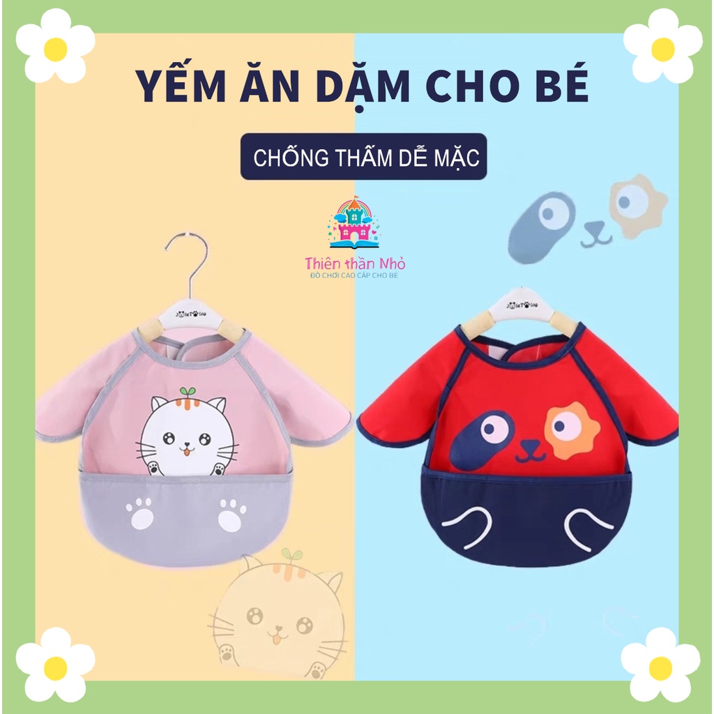Áo Yếm Ăn Dặm 2 Lớp Chống Thấm Đa Năng 2 Trong 1 - Thiết Kế Mặc Thoải Mái - Chất Vải Thông Thoáng