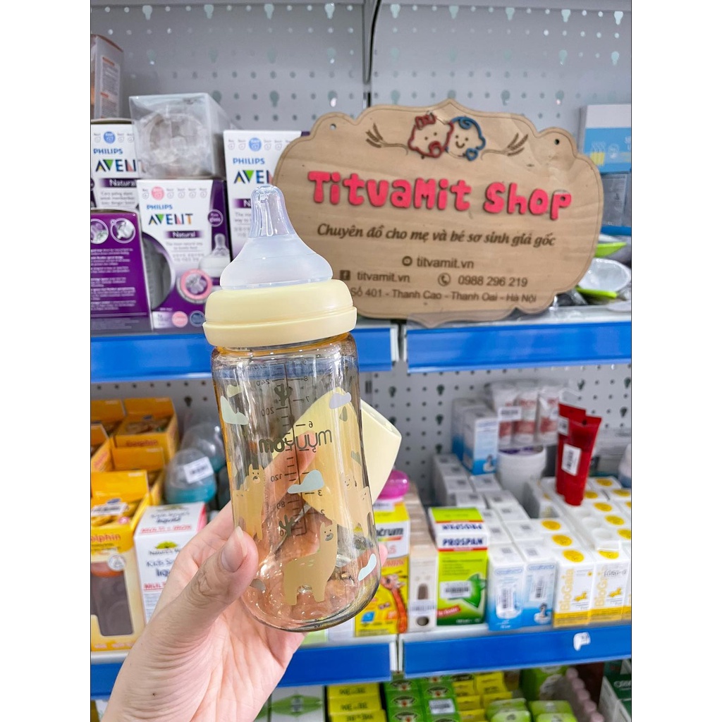 Bình sữa moyuum hoa cúc, lạc đà chính hãng Hàn Quốc, bình sữa moyuum hoạ tiết 170ml-270ml