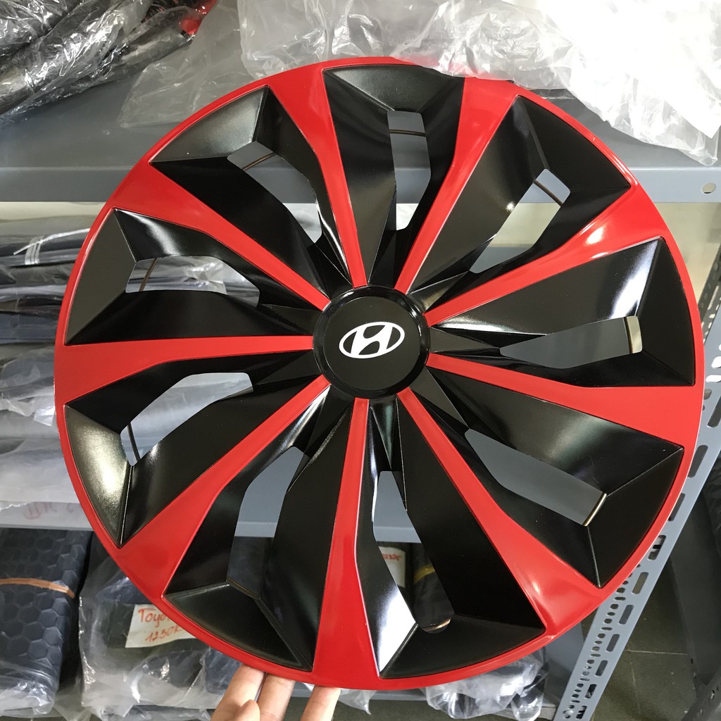 Ốp Chụp Mâm Lazang Xe Ô Tô Hyundai ( 01 chiếc) - Ốp Giả Vành Đúc Hyundai đỏ