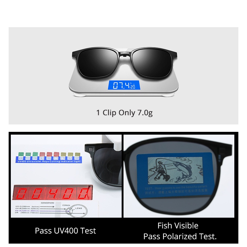 Kính mát nam nữ VIENDO kính râm kẹp vuông gọng chống tia uv màu thời trang