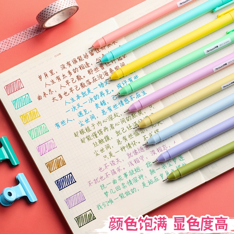 Set bộ 5 Bút Gel Mực Nước Nhiều màu sắc coleen Macaroons ngòi 0.5mm