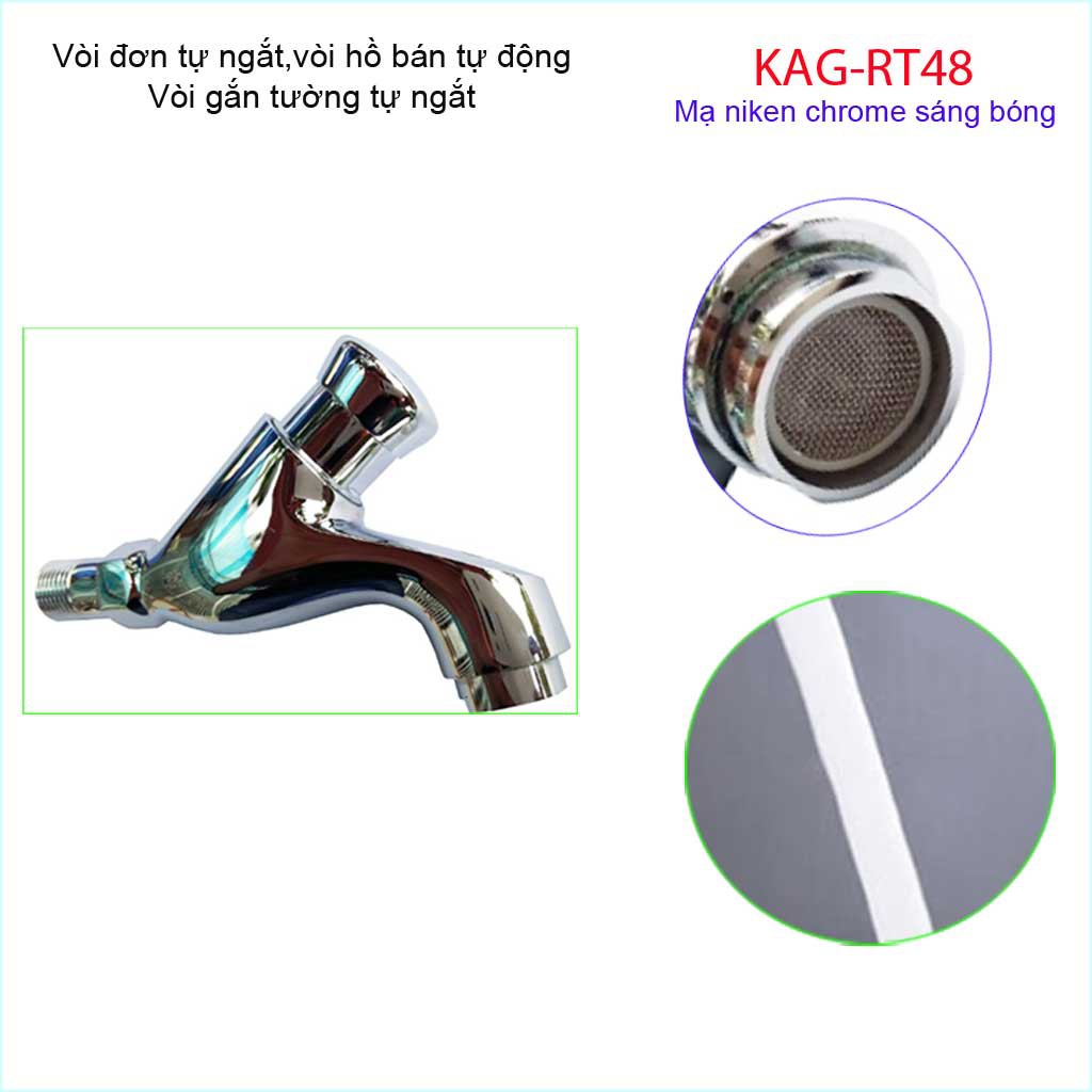 Vòi lạnh gắn tường tự ngắt KAG-RT48, van xả nước bán tự động Wufeng