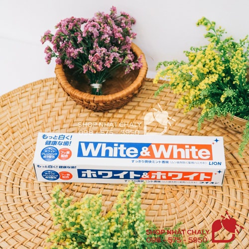 Kem đánh răng White &amp; White Nhật Lion giảm viêm nướu, sạch răng, ngừa sâu răng 150g