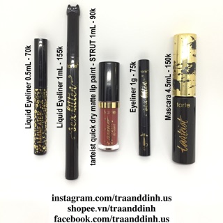 TÁCH SET Các sản phẩm Eyeliner Son Mascara mini của Tarte