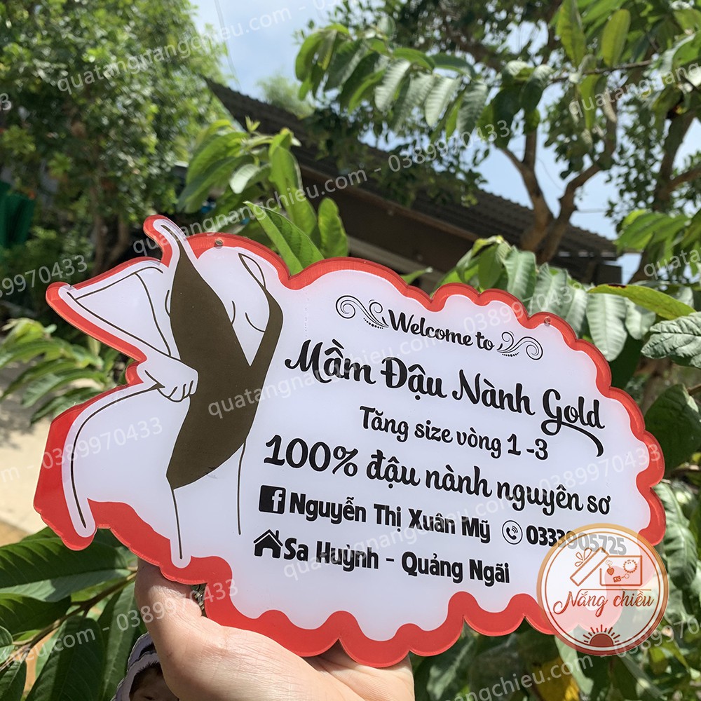 Bảng hiệu dành cho shop bán mầm đậu nành_ bảng hiệu xinh cho hệ thống mỹ phẩm
