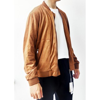 Áo khoác Bomber da lộn pha nhung  ( 5 màu xanh, be hồng, nâu, xám, đen) - Chất lượng cao mặc thời trang