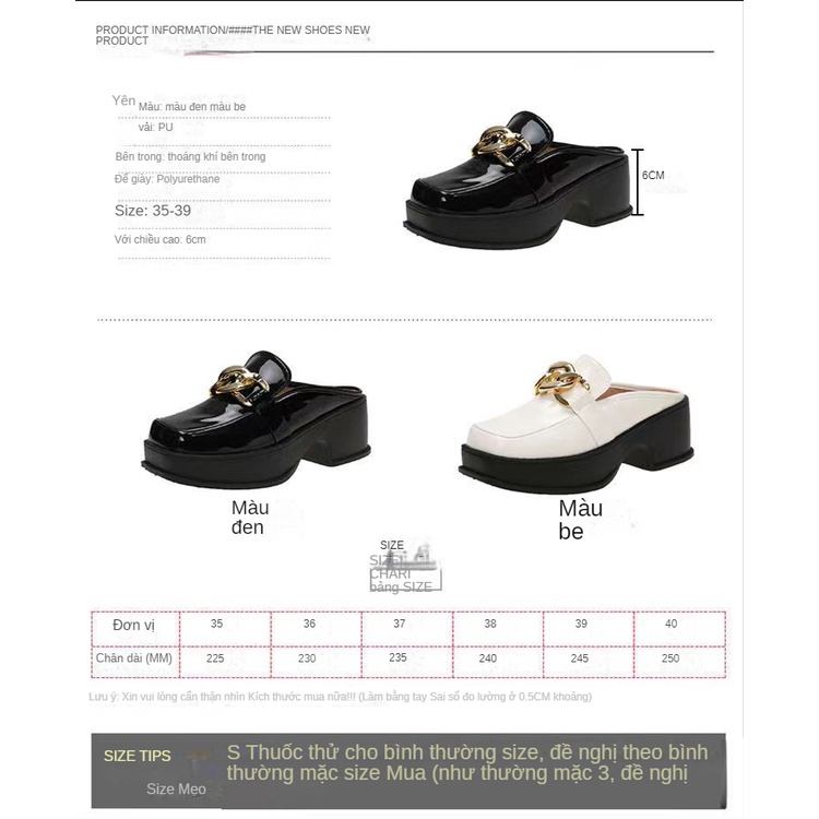 Dép Bít Mũi Đế Dày Tăng Chiều Cao Thời Trang Xuân Hè Mới Cho Bạn Gái