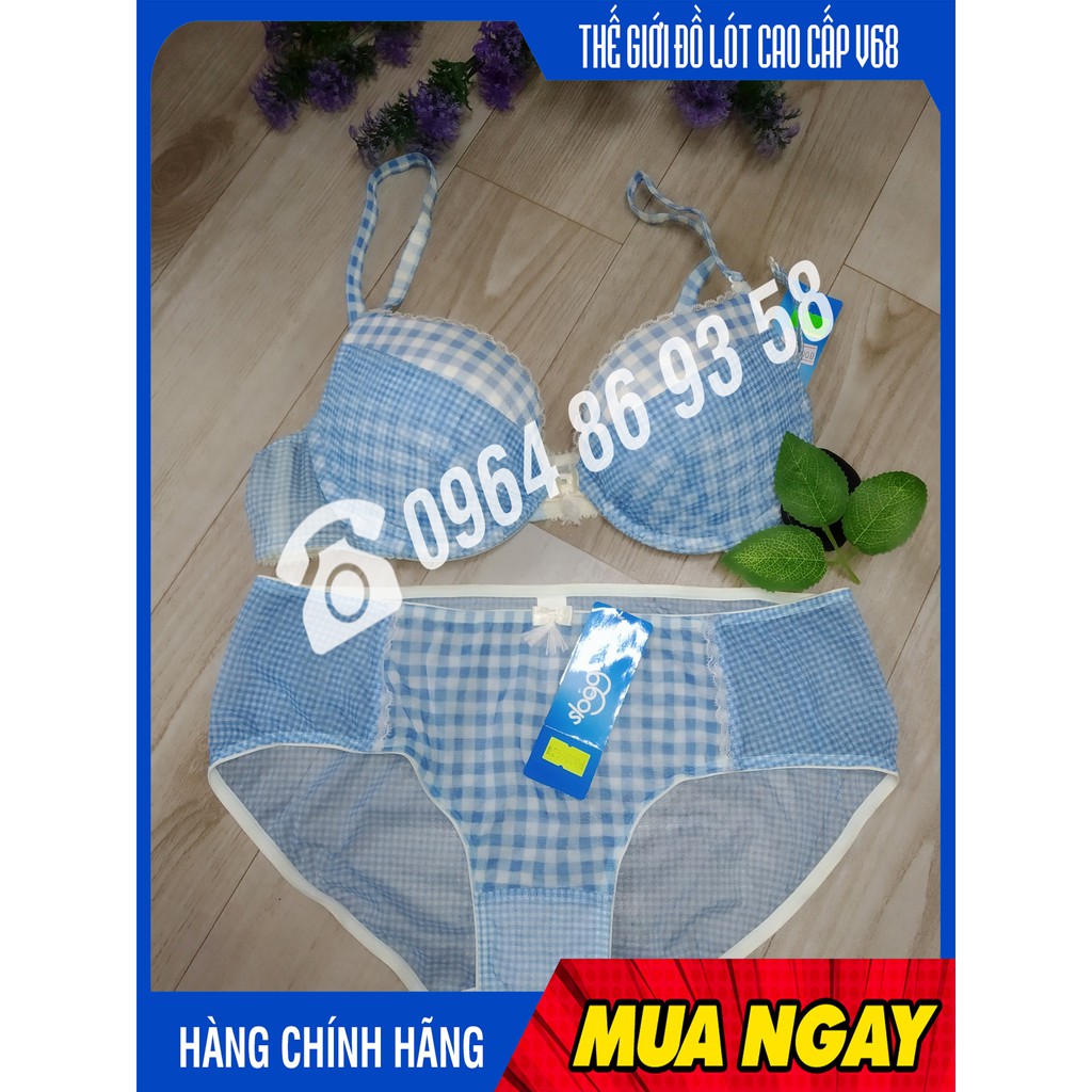 Áo lót nữ Triumph Sloggi Picnic WHP có gọng, mút dày, kẻ xanh