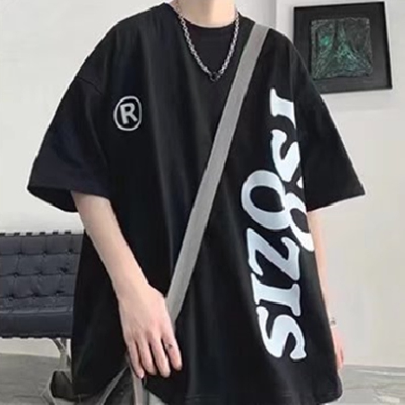 Áo Thun Dáng Rộng In Chữ Phong Cách Hàn Quốc Thời Trang Mùa Hè Cho Nam Và Nữ Size M-8XL