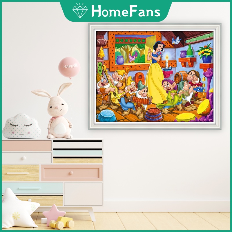 Bộ tranh đính đá 5D họa tiết công chúa hoạt hình độc đáo Diy