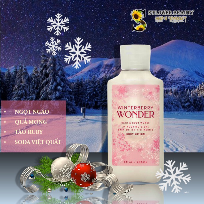 ☃️ Fresh Sparkling Snow | Snowflakes Cashmere | Winterberry Wonder - Sữa Dưỡng Thể Bath & Body Works Body Lotion (236ml)