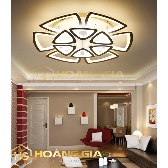 Đèn Ốp Trần 💥 Đèn LED Ốp Trần 12 Lá Hình Tam Giác 💥 Trang Trí Phòng Khách Hiện Đại 💥 Kèm Điều Khiển Từ Xa