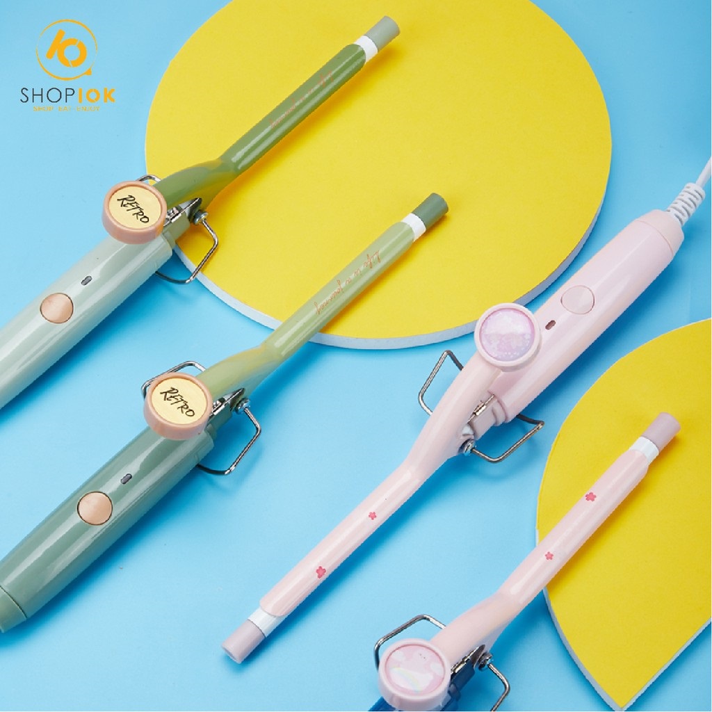 Máy uốn tóc, máy làm tóc xoăn mini RETRO nhỏ gọn, đa chức năng: Tạo kiểu tóc - Uốn xoăn tóc
