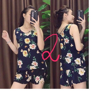 Bộ Đùi Hoa : Áo Sát - Quần Đùi