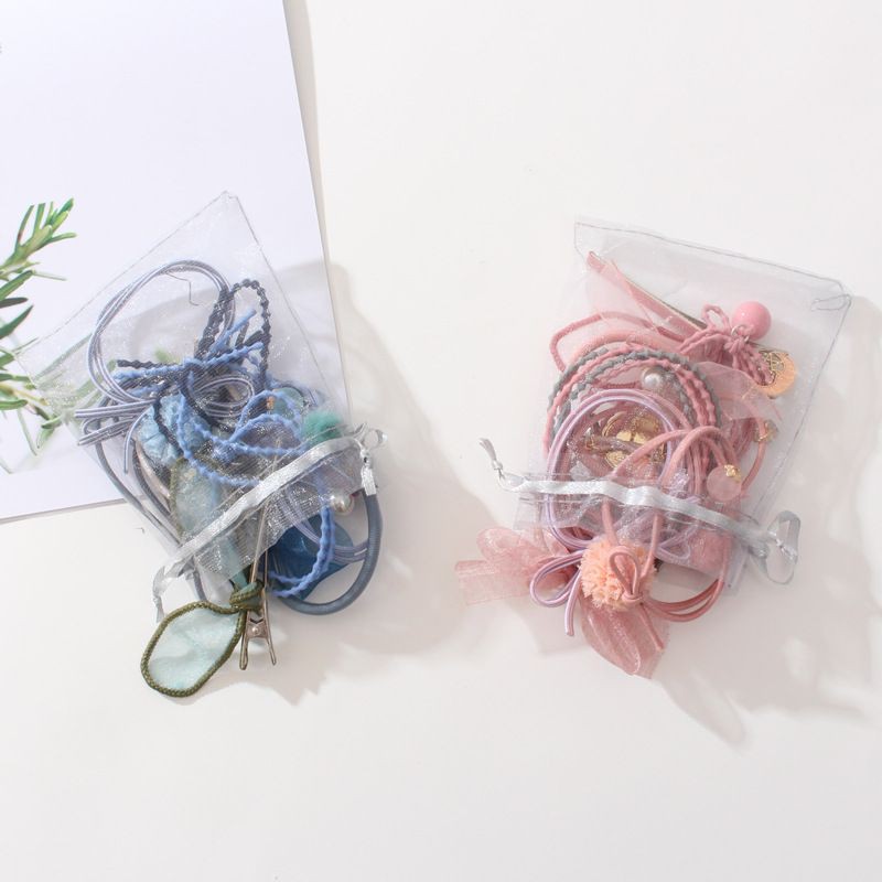 set 8 dây buộc tóc kèm kẹp tóc xinh xinh