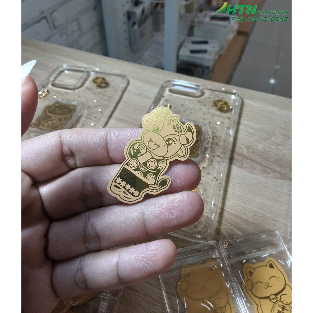 Mèo thần tài, trâu vàng phong thủy mạ vàng để vào ốp điện thoại, ví, tủ tiền, bàn thờ chiêu tài lộc mai mắn năm mới | BigBuy360 - bigbuy360.vn