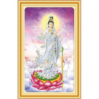Tranh thêu chữ thập Phật Quan Âm A804 (54x84) chưa thêu