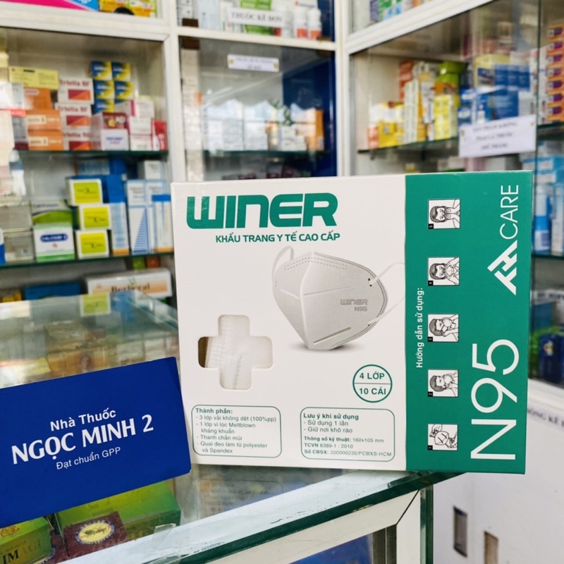 ✅ [Chính Hãng] N95 Winer Khẩu trang y tế cao cấp N95 (1 hộp 10 cái)