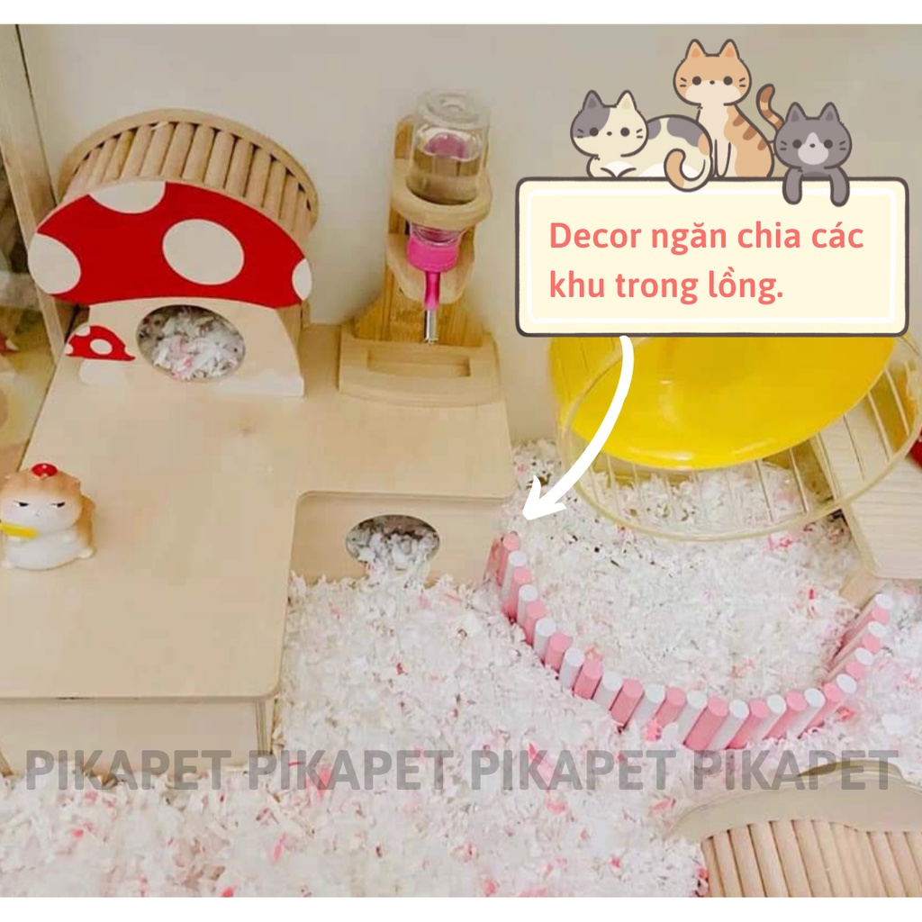 Thang gỗ màu trang trí lồng hamster.