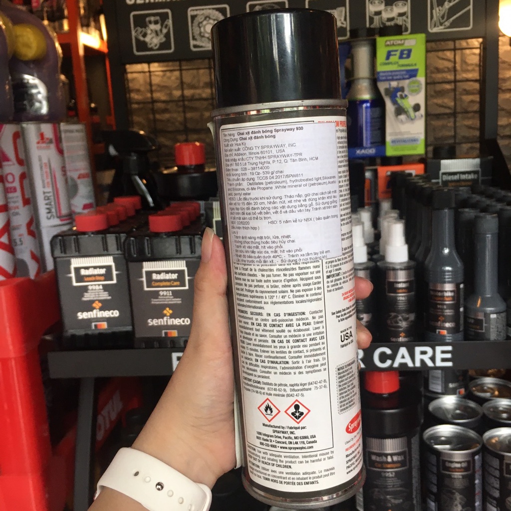 Xịt Bóng Lốp Xe, Phục Hồi Và Dưỡng Đen Lốp Cho Ô Tô, Xe Máy - Sprayway Tire Shine (930) 411g chamsocxestore