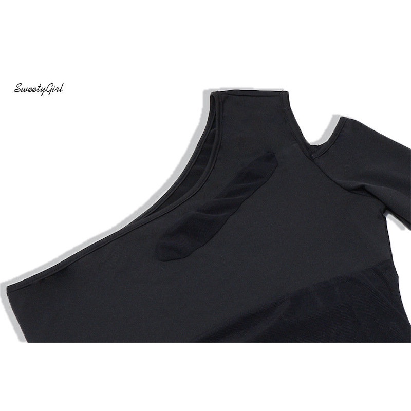 Áo Liền Quần Tay Dài Ôm Eo Màu Đen Trơn Thời Trang 2022 Dành Cho Nữ