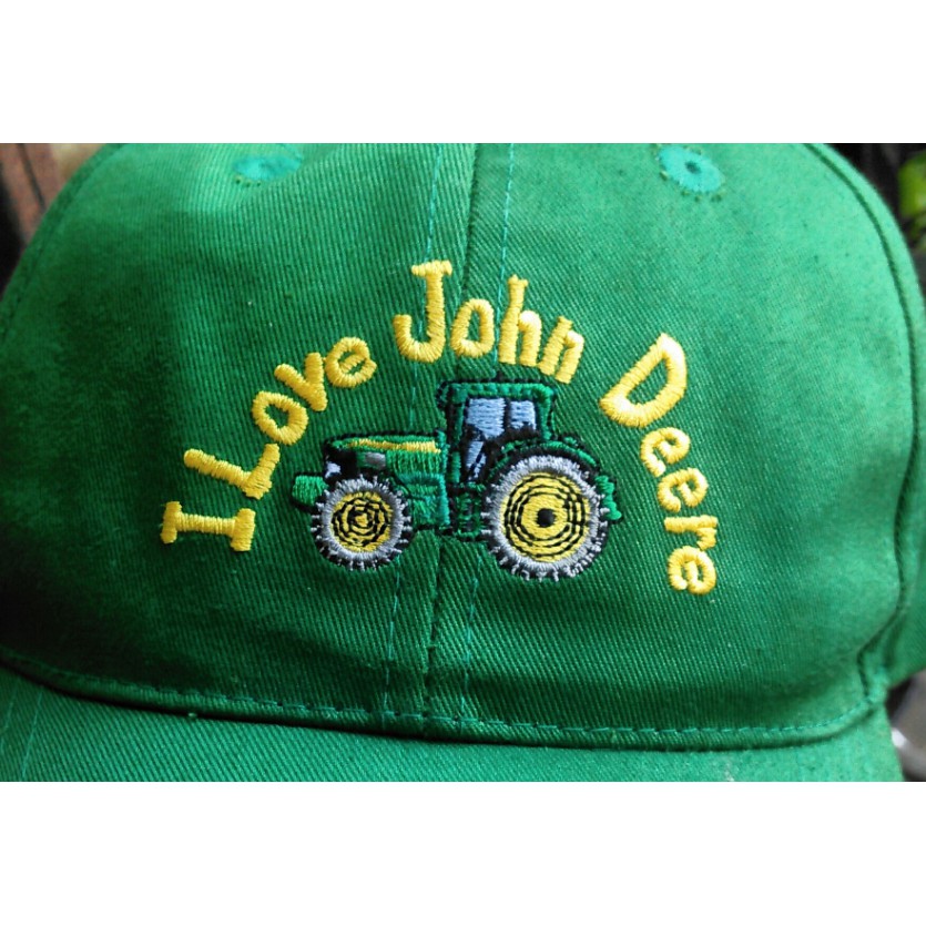 Nón John Deere thêu hình máy cày và logo John Deere - độc hiếm thêu đẹp rõ nét I Love John Deere