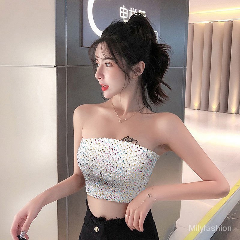 💕Áo Ống Kim Sa Dáng Ôm Không Tay Thời Trang Mùa Hè 2021