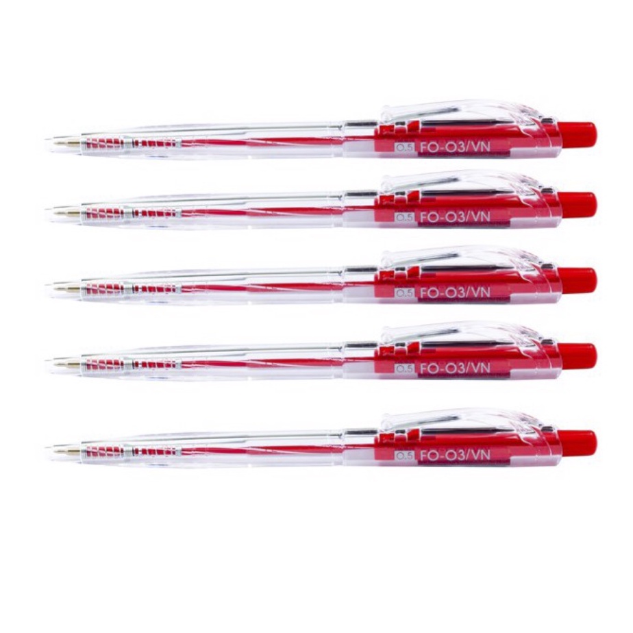 Combo 5 Bút Bi Flexoffice FO-03 kiểu dáng phù hợp cho đối tượng học sinh, nhân viên văn phòng, tiểu thương, lao động