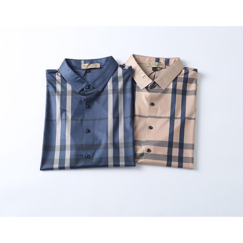 Áo sơ mi nam ngắn tay cao cấp thương hiệu Burberry kẻ caro trẻ trung thời trang lịch lãm !