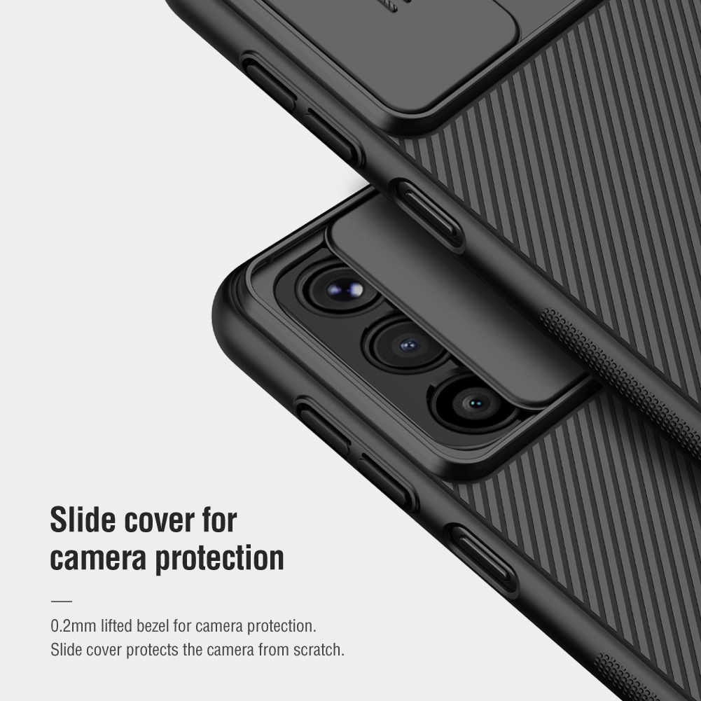 Ốp điện thoại Nillkin bằng pc chống sốc thiết kế nắp trượt bảo vệ camera cho Samsung Galaxy M52 5G