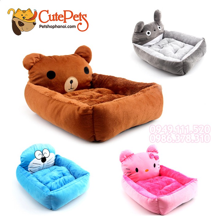 Đệm thú hình cute - Nệm chữ nhật 2 lớp cho thú cưng - CutePets