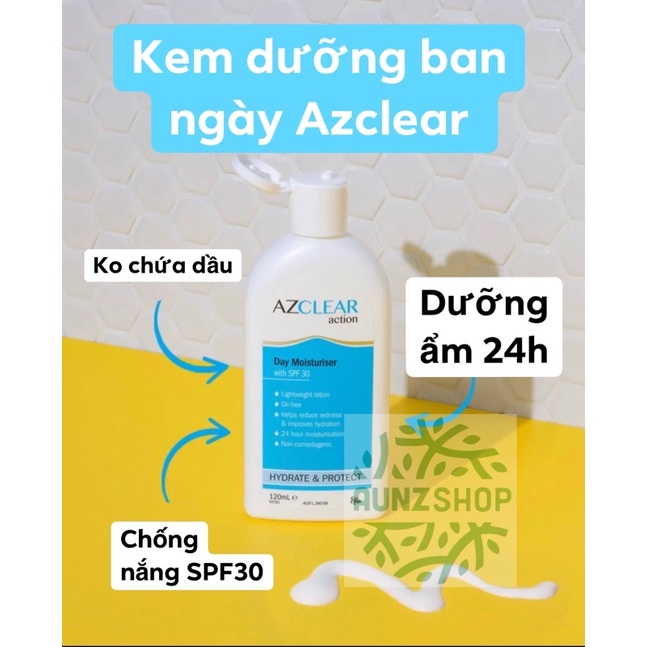 Kem dưỡng ẩm và chống nắng SPF 30, phổ rộng dành cho da mụn Azclear Action Moisturizer 120ml