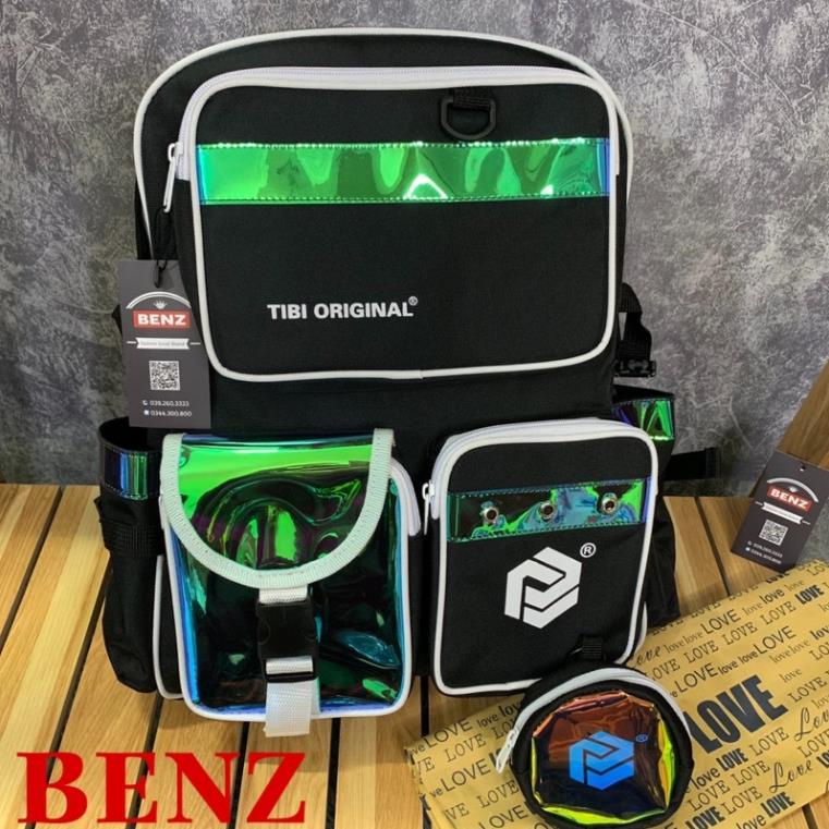 Balo Tibi thời trang cặp đi học nam nữ phản quang chất vải canvas chống thấm nước nhiều ngăn đựng BA 97