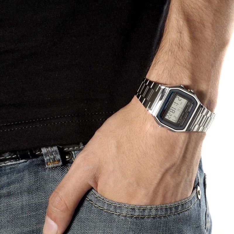 Đồng hồ unisex nam nữ CASIO A158 SILVER - HÀNG CHÍNH HÃNG - FULLBOX