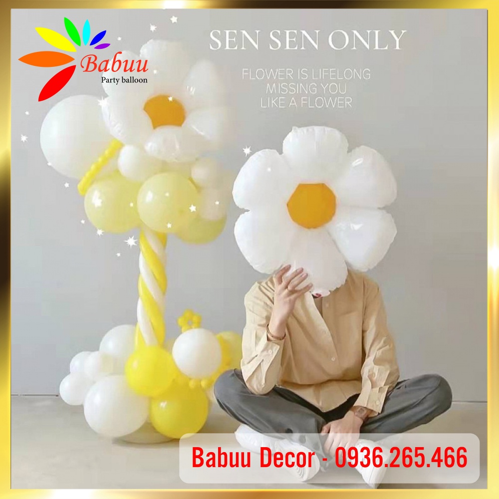 Bóng hình hoa cúc trang trí sinh nhật phong cách Hàn Quốc