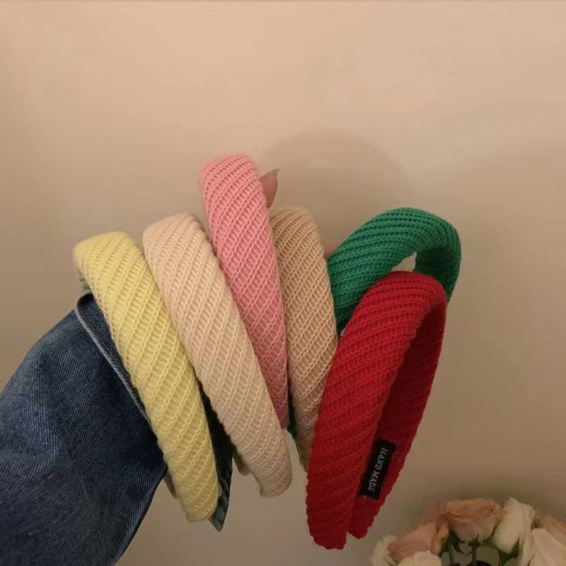 Băng Đô Đan Len Màu Kẹo Ngọt Phong Cách Hàn Quốc Thời Trang Thu Đông Mới 2022