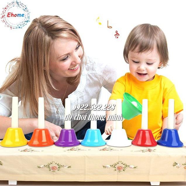 Bộ 8 chuông lắc nhạc - cảm thụ âm nhạc Montessori Bells định âm
