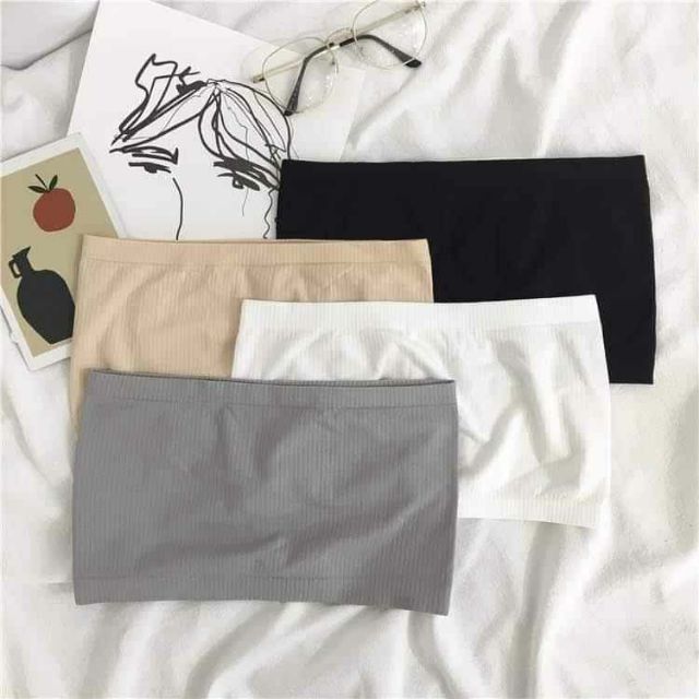 Áo bra ống 0245 dệt kim co dãn không mút quây ngưc ngang không dây