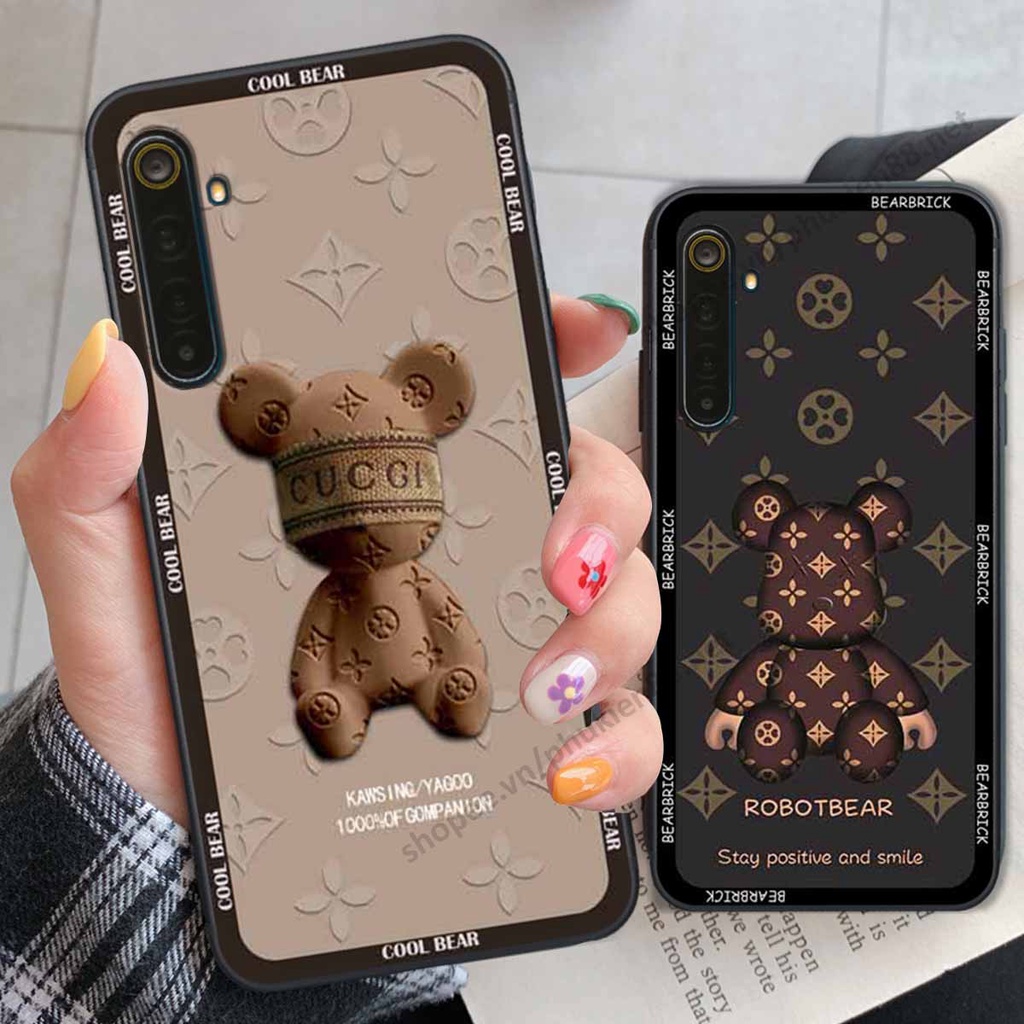 Ốp Realme 6 / 6 Pro bear, k@ws thương hiệu phong cách ốp lưng thời trang cao cấp