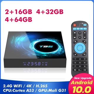 Bộ hộp TV T95 Android 10.0 6K 1080P Youtube Netflix H616 Quad Core 4GB 32GB 64GB H.265 Wifi 2.4G