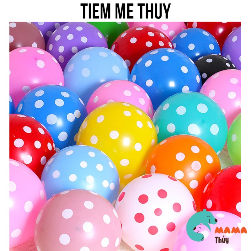 Bóng trang trí sinh nhật họa tiết chấm bi (30cm) - 10 quả